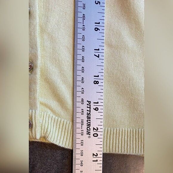 Worthington Sweater Women’s Small Yellow Cardigan Sequins Crystal Buttons - Picture 4 of 5